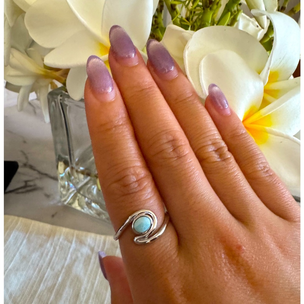 💍 925 Silver and Larimar Gemstone ring,Size. : 7”,6”;10”